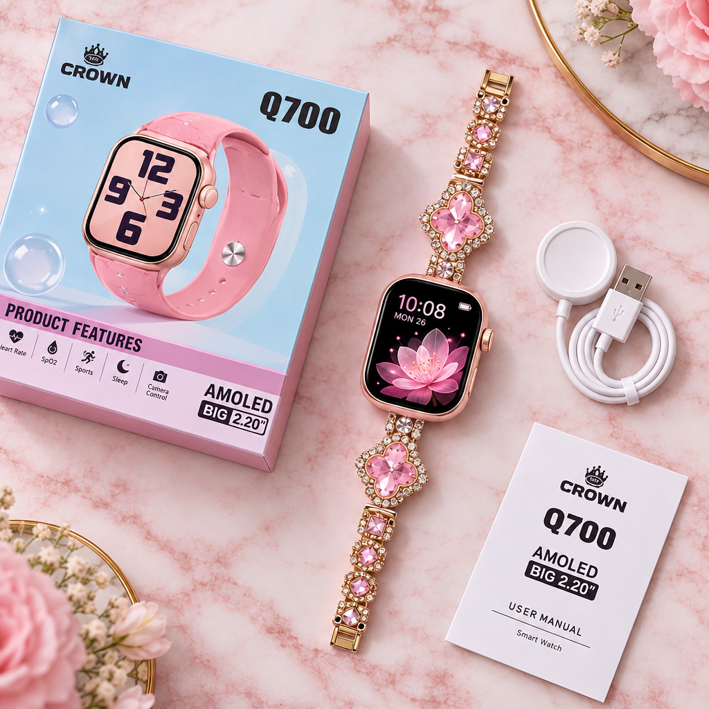 Crown Q700 Flatlay with Jewelry