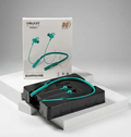 Galaxy Nova Trust neckband Bluetooth earphone teal green color with box showing 80 hours battery
