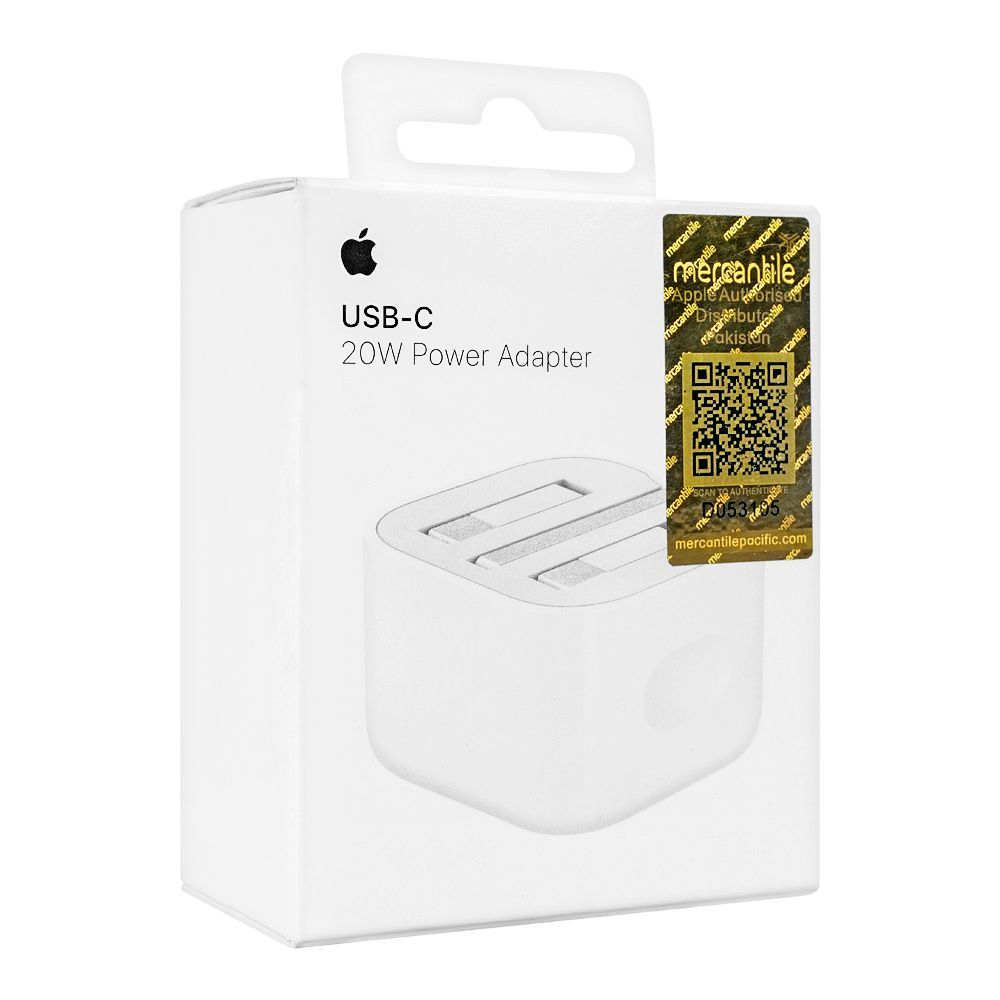 Apple USB-C 20W Power Adapter box with Mercantile authorized distributor sticker